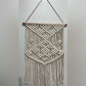 Macrame wall hanging cream beige boho aesthetic